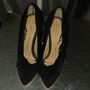 Charlotte Olympia Black Fringe Heels
